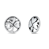 Silver Stud Earrings - Shamrock