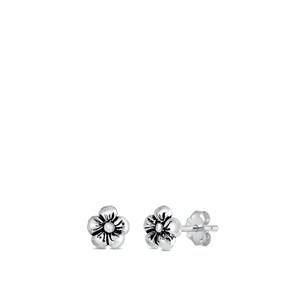 Silver Stud Earrings - Flower