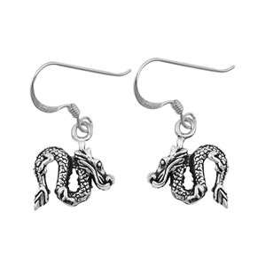 Silver Earrings - Dragon