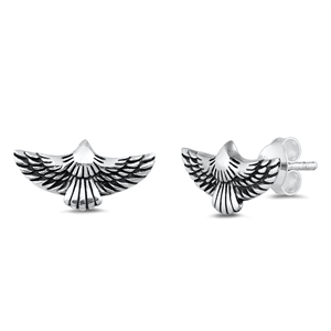 Silver Stud Earrings - Eagle