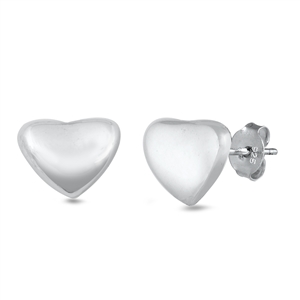 Silver Earrings - Pebble Heart