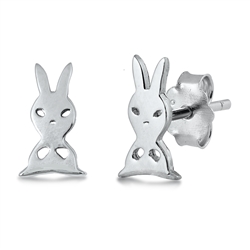 Silver Earrings with CZ - Rabbit