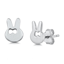 Silver Earrings with CZ - Rabbit