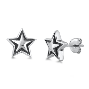 Silver Stud Earrings - Star