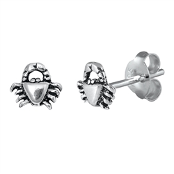 Silver Earrings - Crab
