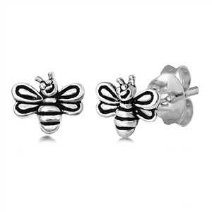 Silver Earrings - Bumble Bee