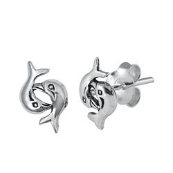Silver Earrings - Dolphins