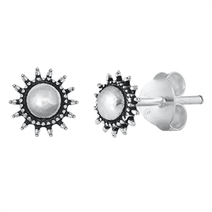 Silver Stud Earrings - Bali Sun