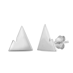 Silver Stud Earrings - Mountains