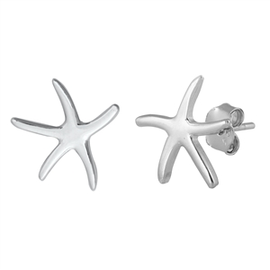 Silver Stud Earrings - Starfish