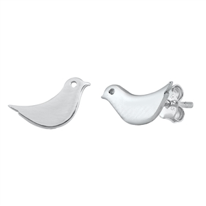 Silver Stud Earrings - Little Bird