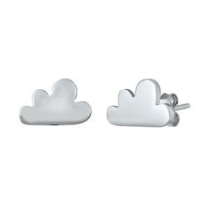 Silver Stud Earrings - Cloud