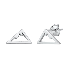 Silver Stud Earrings - Mountain