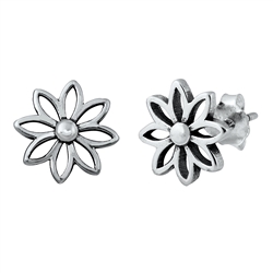 Silver Stud Earrings - Daisy