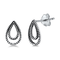 Silver Stud Earrings - Bali Style