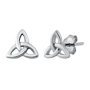 Silver Stud Earrings - Triquetra