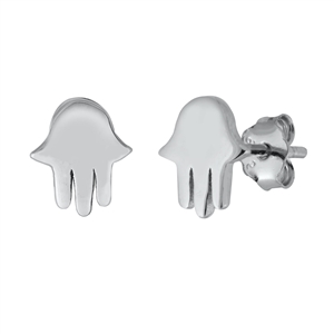 Silver Stud Earrings - Hand