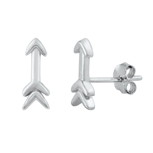 Silver Stud Earrings - Arrow