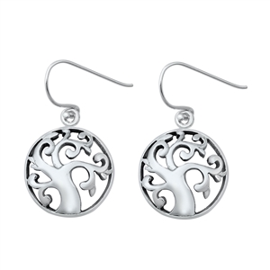 Silver Stud Earrings - Tree