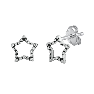 Silver Stud Earrings - Star