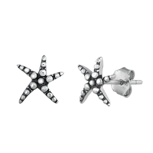 Silver Stud Earrings - Starfish