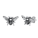 Silver Stud Earrings - Bee