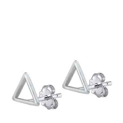 Silver Stud Earrings - Triangle
