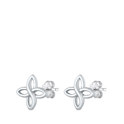 Silver Stud Earrings - Celtic Symbol