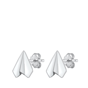 Silver Stud Earrings - Paper Airplane