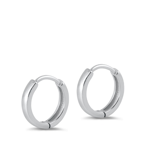 Silver Huggie Earrings - Rounded
