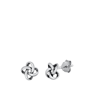 Silver Stud Earrings - Knot