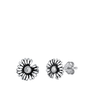 Silver Stud Earrings - Flower