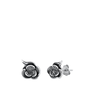 Silver Stud Earrings - Cloud Swirls