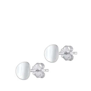 Silver Stud Earrings - Round