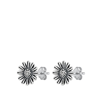 Silver Stud Earrings - Daisy