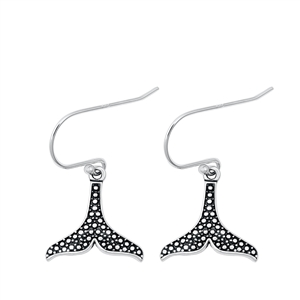 Silver Earrings - Whale Tail