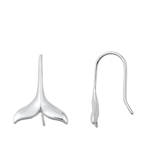 Silver Earrings - Whale Tail