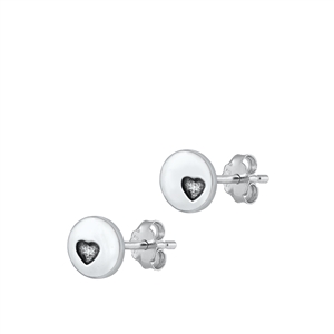 Silver Stud Earrings - Mini Heart