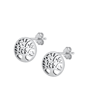 Silver Stud Earrings - Tree of Life