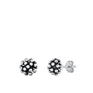 Silver Stud Earrings - Bali Style