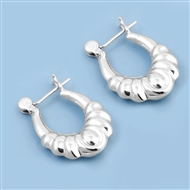 Silver Hollow Hoop Earrings