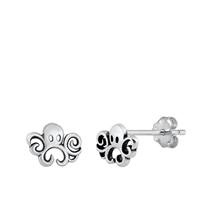 Silver Stud Earrings - Octopus