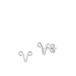 Silver Earrings - Aries Zodiac