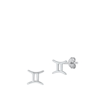 Silver Earrings - Gemini Zodiac
