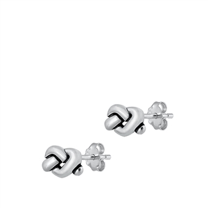 Silver Stud Earrings - Knot