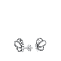Silver Stud Earrings - Butterfly