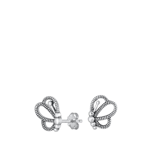 Silver Stud Earrings - Butterfly