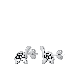 Silver Stud Earrings - Turtle