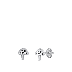 Silver Earring - Mushroom