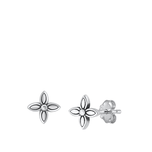 Silver Earrings - Flower